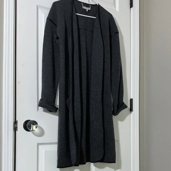 Gray Open Front Cardigan - Picture 7 of 7